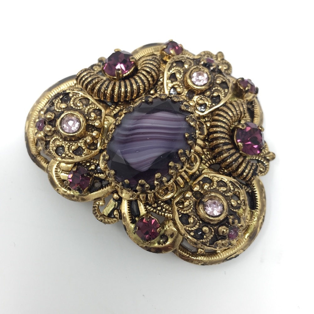 Antique Vintage Art Deco Purple Pin